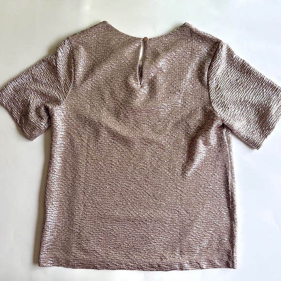 ✨NWT✨ Monteau Los Angeles Short Sleeve
Shirt Rose Gold Metallic Size S - Picture 6 of 11